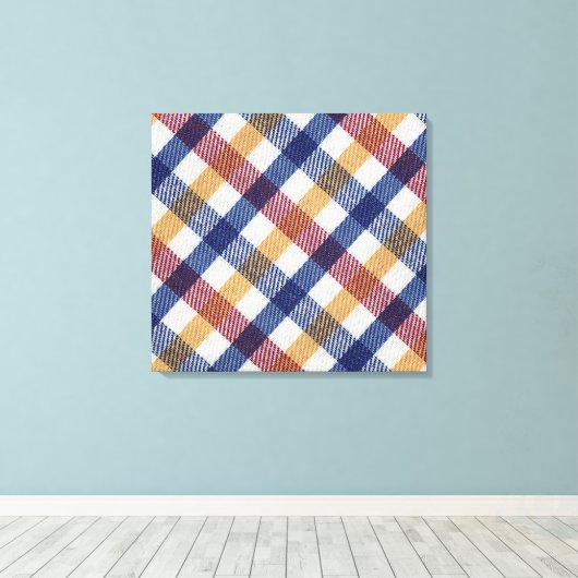 Tartan Muster in mehrfarbigen Farben Leinwanddruck (Insitu (Holzboden))