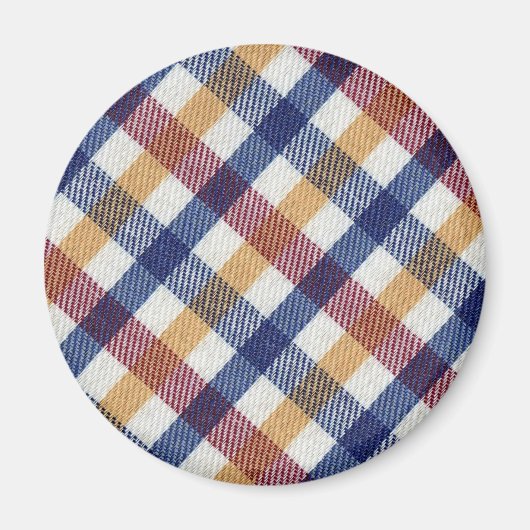 Tartan Muster in mehrfarbigen Farben Magnet (Vorne)