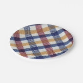 Tartan Muster in mehrfarbigen Farben Pappteller (Schrägansicht)