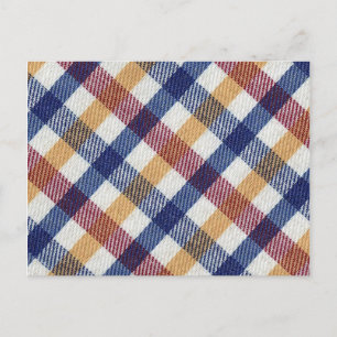 Tartan Muster in mehrfarbigen Farben Postkarte