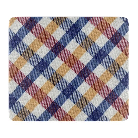 Tartan Muster in mehrfarbigen Farben Schneidebrett (Vorderseite)