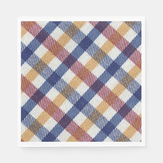Tartan Muster in mehrfarbigen Farben Serviette (Vorderseite)