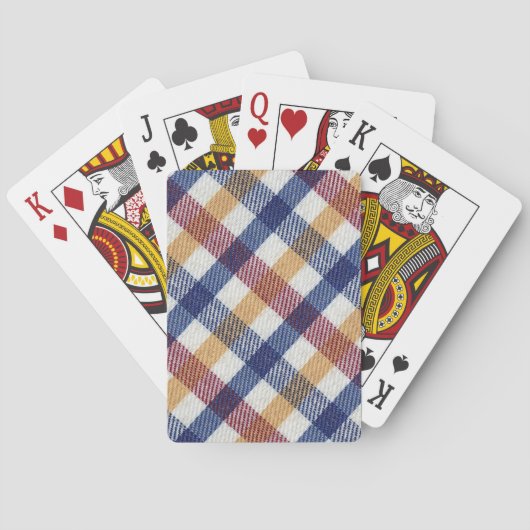 Tartan Muster in mehrfarbigen Farben Spielkarten (Rückseite)