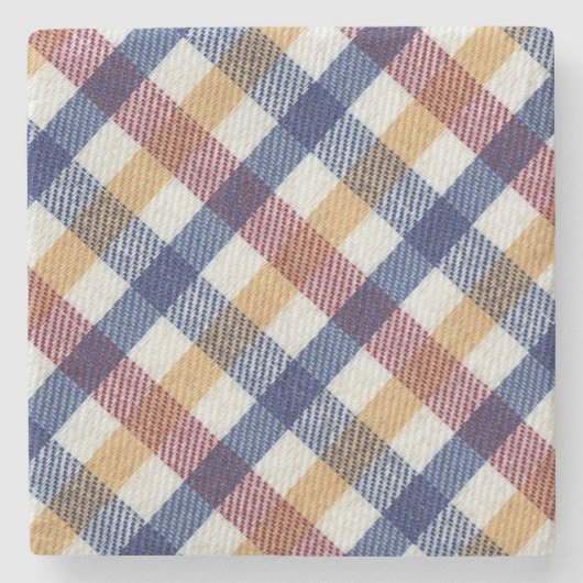 Tartan Muster in mehrfarbigen Farben Steinuntersetzer (Vorderseite)