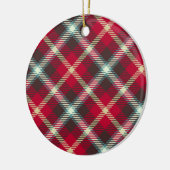 Tartan Muster Kariert Design Weihnachtsfeiertag Keramikornament (Links)