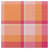 Tartan Muster Orange und Pink ID210 Stoff (Nahaufnahme)