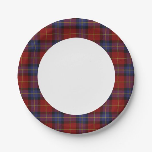 Tartan-Muster Pappteller (Vorderseite)