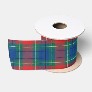 Tartan-Muster Rot Grün Blau Karo Satinband