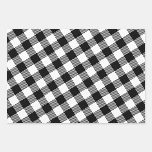 Tartan Muster Rot Schwarz-weiß Elegant Klassisch Geschenkpapier Set (Vorderseite 2)