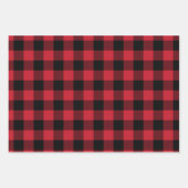 Tartan Muster Rot Schwarz-weiß Elegant Klassisch Geschenkpapier Set (Vorderseite)