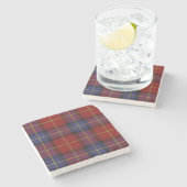 Tartan-Muster Steinuntersetzer (Seitenansicht)