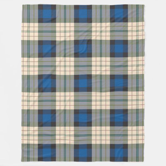 Tartan-Muster - traditionelles blaues Beige Fleecedecke (Vorderseite)