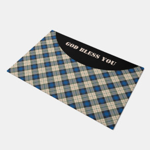 Tartan-Muster - traditionelles blaues Beige Fußmatte