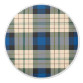 Tartan-Muster - traditionelles blaues Beige Keramikknauf (Vorderseite)