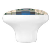 Tartan-Muster - traditionelles blaues Beige Keramikknauf (Seitenansicht)