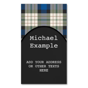 Tartan-Muster - traditionelles blaues Beige Magnetische Visitenkarte