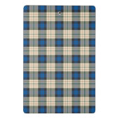 Tartan-Muster - traditionelles blaues Beige Mini Klemmbrett (Rückseite)