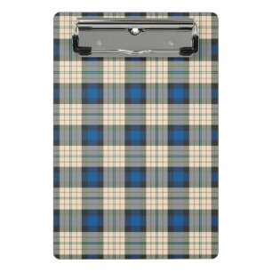 Tartan-Muster - traditionelles blaues Beige Mini Klemmbrett