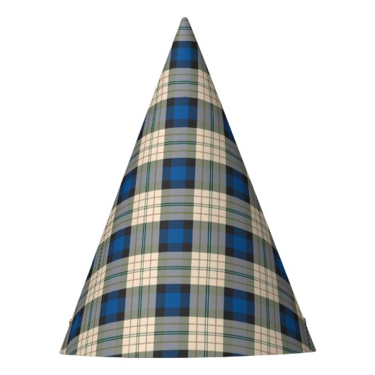 Tartan-Muster - traditionelles blaues Beige Partyhütchen (Vorderseite)