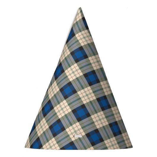 Tartan-Muster - traditionelles blaues Beige Partyhütchen (Links)