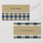 Tartan-Muster - traditionelles blaues Beige Visitenkarte (Vorne/Hinten)