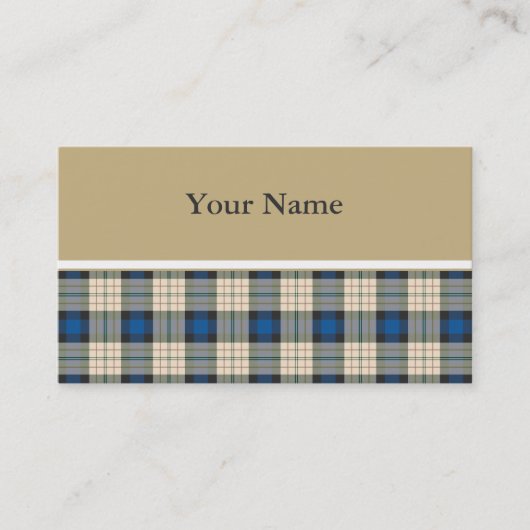 Tartan-Muster - traditionelles blaues Beige Visitenkarte (Vorderseite)