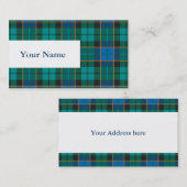 Tartan-Muster - traditionelles blaues Grün Visitenkarte (Vorne/Hinten)