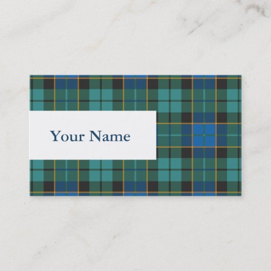 Tartan-Muster - traditionelles blaues Grün Visitenkarte (Vorderseite)