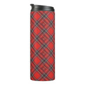 Tartan-Muster - traditionelles rotes Gewebe Thermosbecher (Nach rechts gedreht)