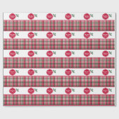 Tartan-Muster und heilig personalisierte Weihnacht Geschenkpapier (Flach)
