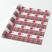 Tartan-Muster und heilig personalisierte Weihnacht Geschenkpapier (Ungerollt)