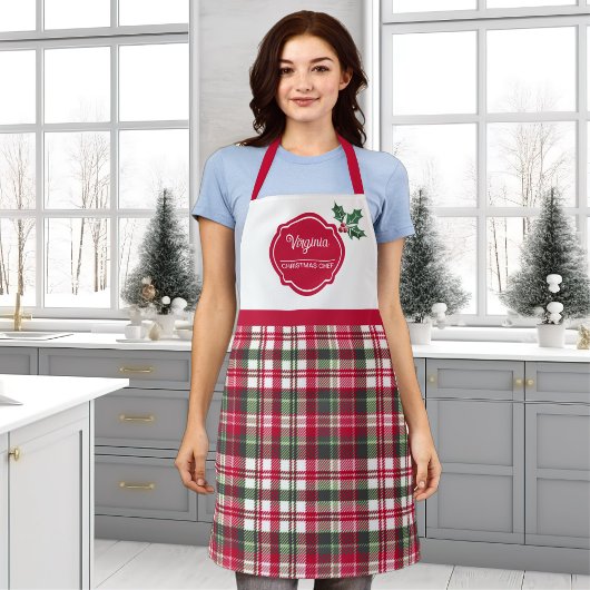 Tartan-Muster und Schürze für heilige Weihnachten 