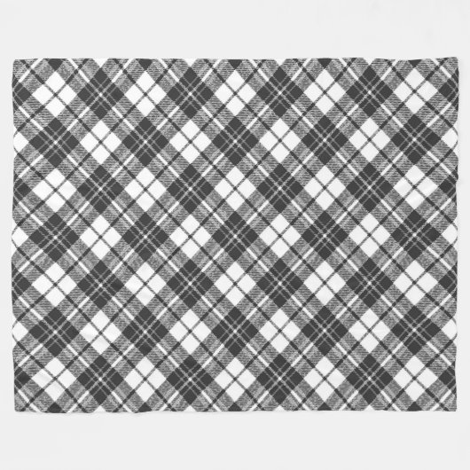 Tartan Musterferien Weihnachten Schwarz-weiß Fleecedecke (Vorderseite (Horizontal))
