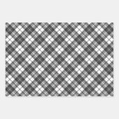 Tartan Musterferien Weihnachten Schwarz-weiß Geschenkpapier Set (Vorderseite 2)