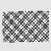 Tartan Musterferien Weihnachten Schwarz-weiß Golfhandtuch (Horizontal)