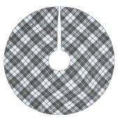 Tartan Musterferien Weihnachten Schwarz-weiß Polyester Weihnachtsbaumdecke (Vorderseite)