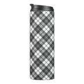 Tartan Musterferien Weihnachten Schwarz-weiß Thermosbecher (Nach rechts gedreht)
