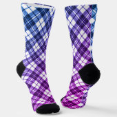 Tartan Musterferien Weihnachtsblau lila Socken (Gewinkelt)