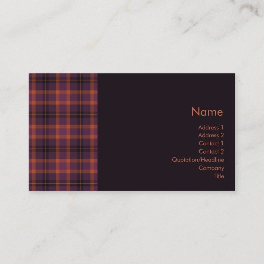 Tartan-Nr. 0011 Visitenkarte (Vorderseite)