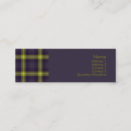 Tartan-Nr. 0020 Mini Visitenkarte (Vorderseite)