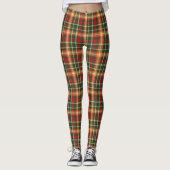 Tartan Orange Green Karierte Leggings (Vorderseite)