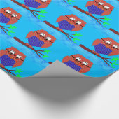 Tartan Owl Geschenkpapier (Ecke)