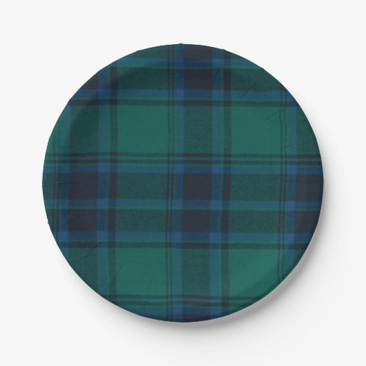 Tartan-Papierplatte Pappteller (Vorderseite)