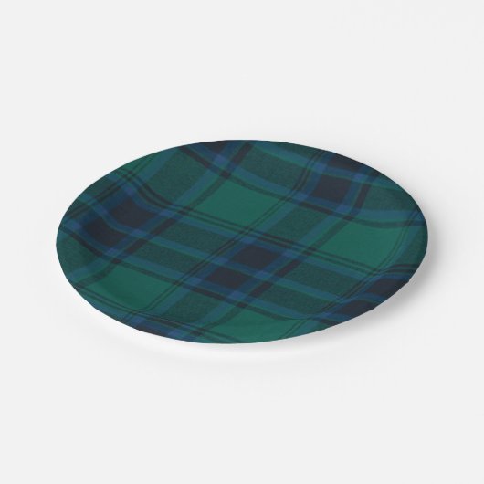 Tartan-Papierplatte Pappteller (Schrägansicht)