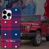 Tartan - Patriotic - Red Blue White Stars Case-Mate iPhone Hülle