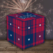 Tartan - Patriotic - Red Blue White Stars Classic Geschenkschachtel