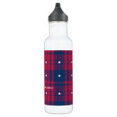 Tartan - Patriotic - Red Blue White Stars Edelstahlflasche (Rechts)
