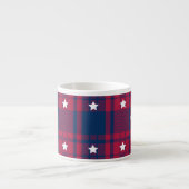 Tartan - Patriotic - Red Blue White Stars Espressotasse (Vorderseite)