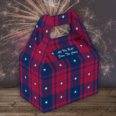 Tartan - Patriotic - Red Blue White Stars - Gable Geschenkschachtel