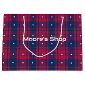 Tartan - Patriotic - Red Blue White Stars Große Geschenktüte (Vorderseite)